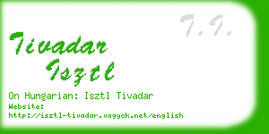 tivadar isztl business card